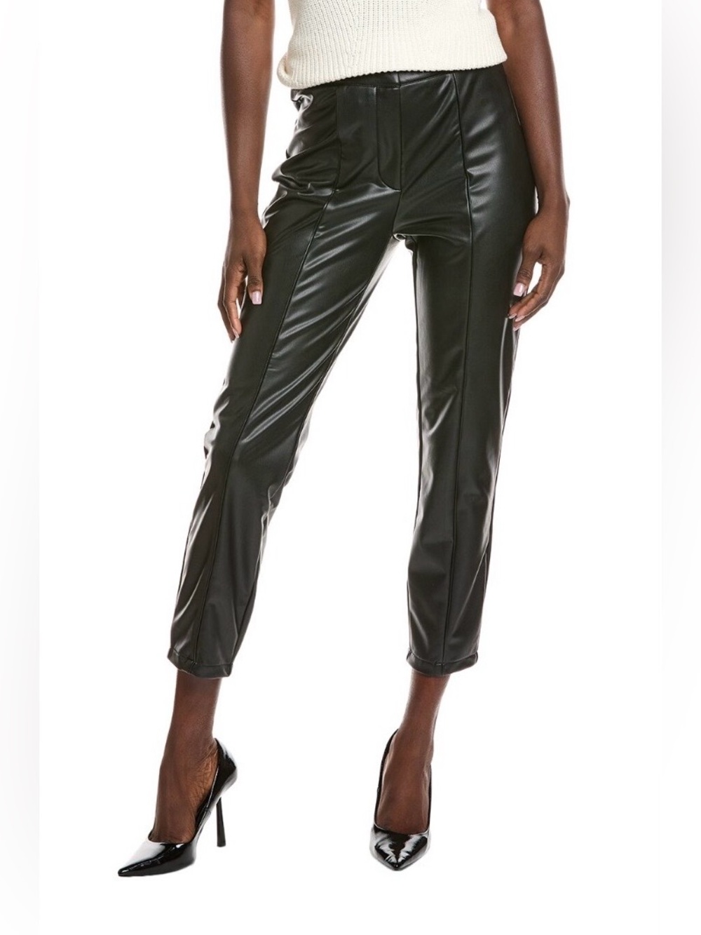 Nanette Lepore Black Faux Leather Ankle Pants